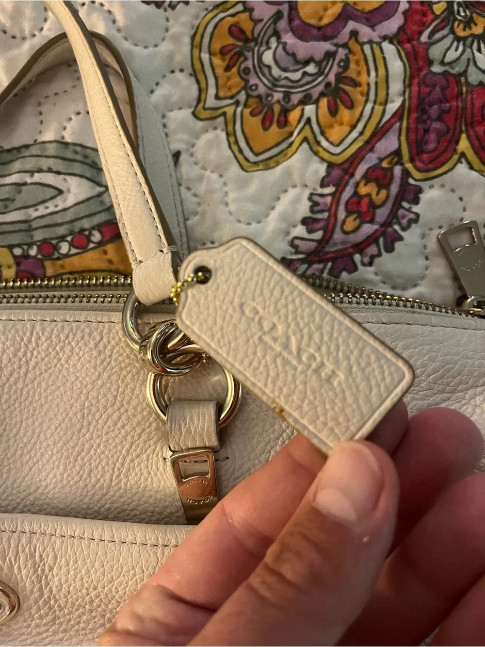 Women’s White Coach Leather Purse Handbag Shoulder Bag 2014-16 Designer
